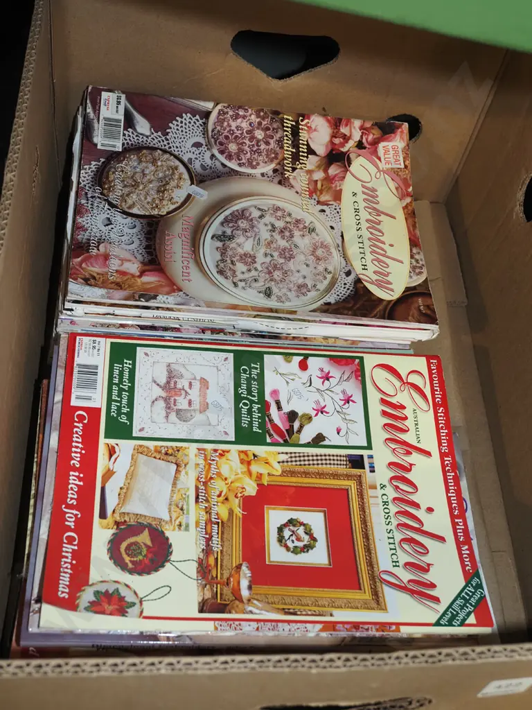 box of embroidery magazines Image 1++