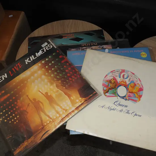 LPs; Queen, Split Enz, Dire Straits
