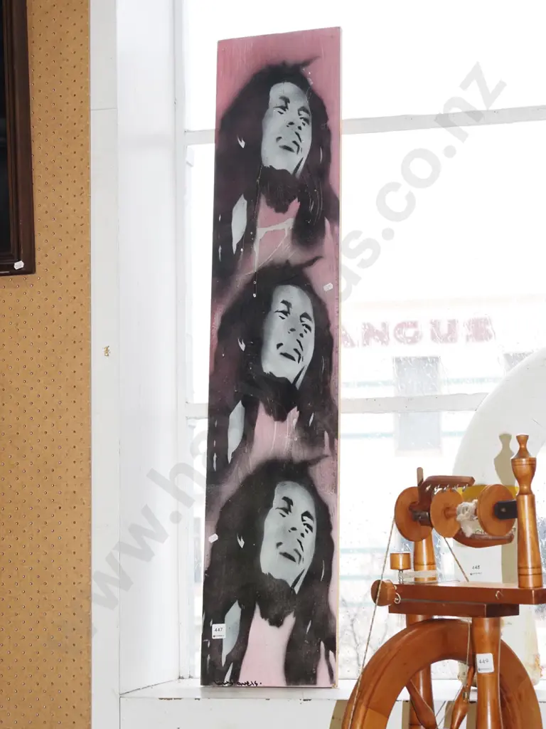 Bob Marley themed spray paint on board H1200 Image 1++