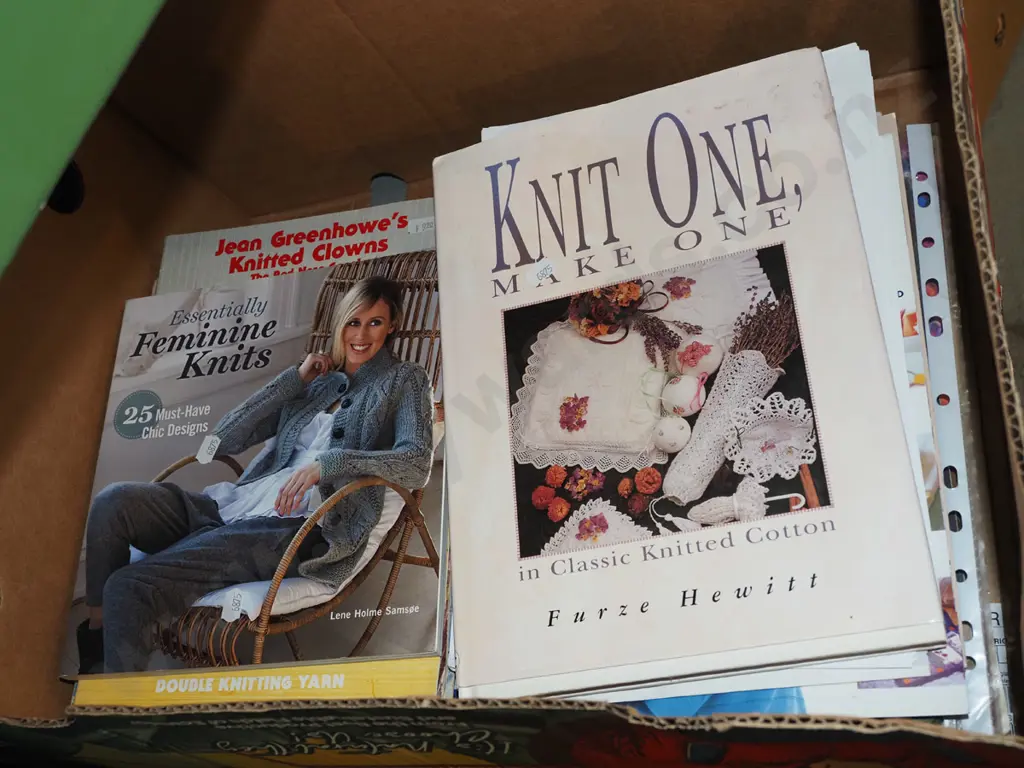 box of craft patterns and magazines Image 1++
