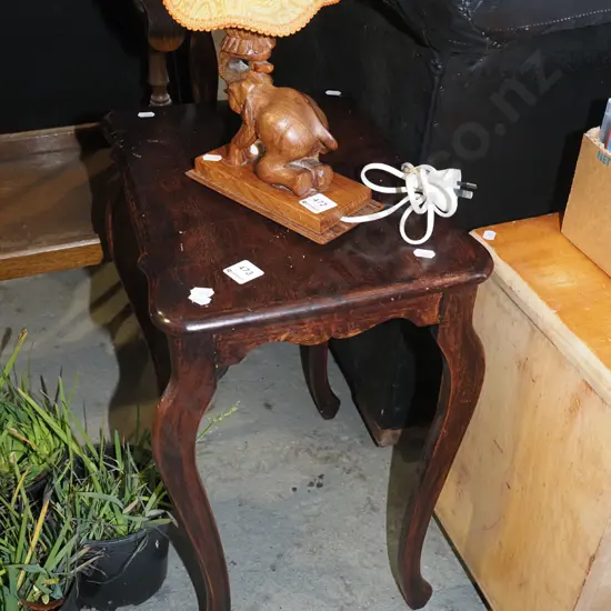 hand painted cab leg end table 