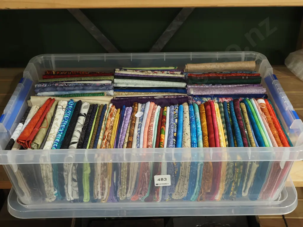 fabric pieces in lidded container Image 1++