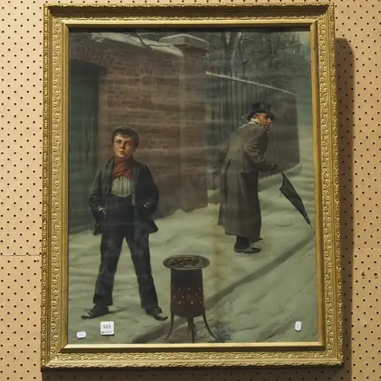 gilt framed print - The Snow Ball - wrinkles