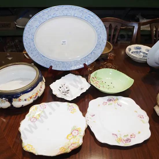 ashet, plates, Carlton ware gravy dish, plated rimmed bowl