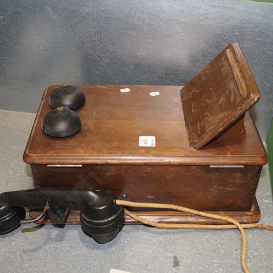vintage wall mounted telephone