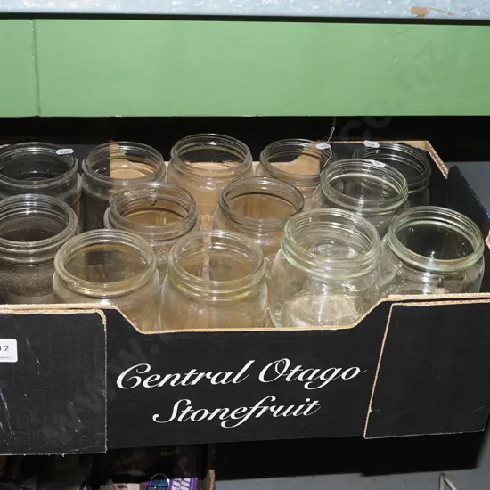 box; Agee preserving jars