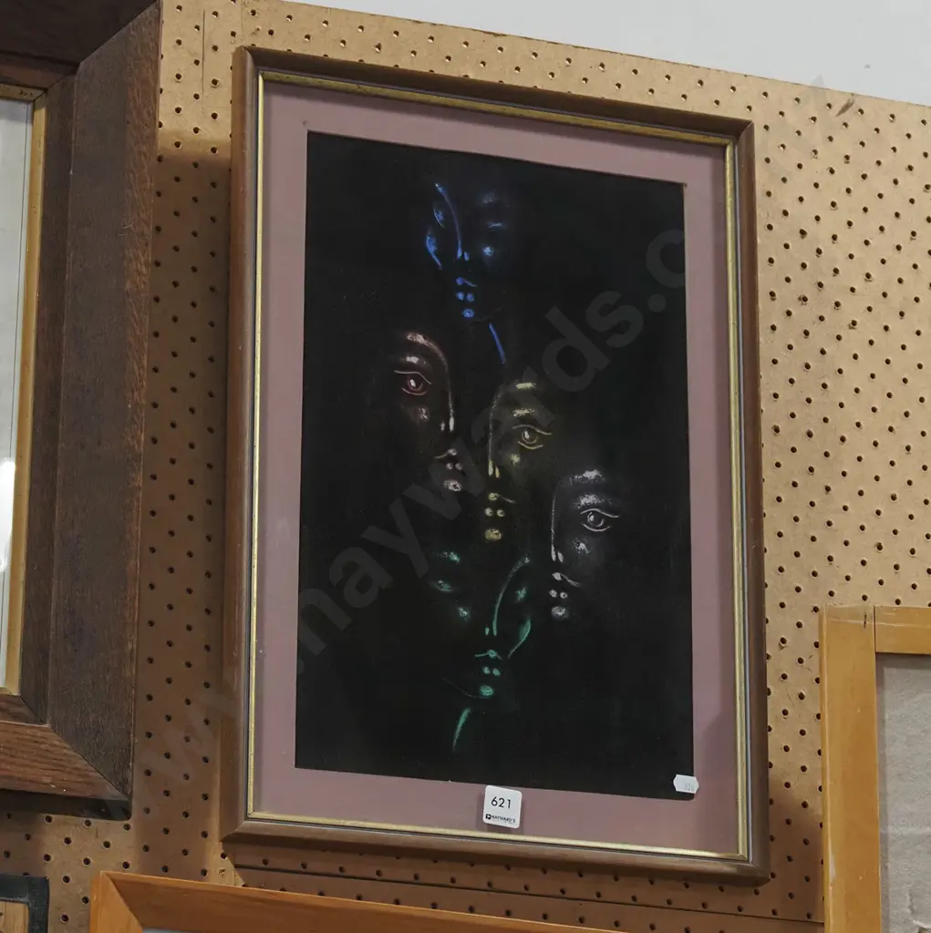 framed acrylic on fabric - faces Image 1++