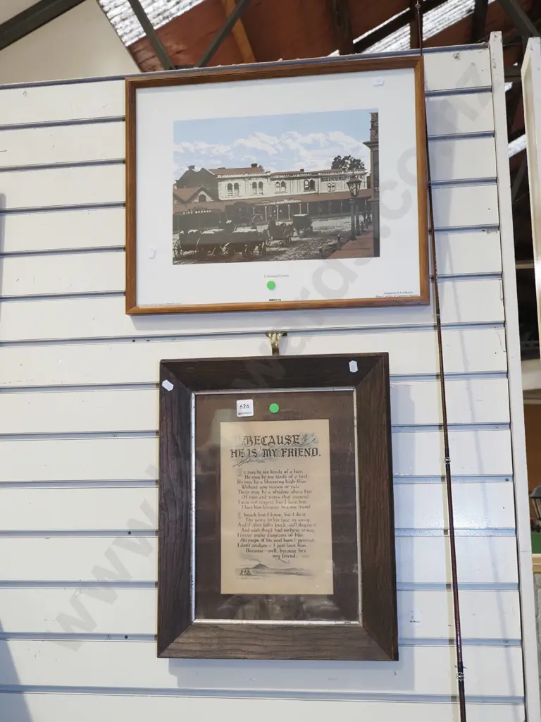 2x framed prints - green dots Image 1++