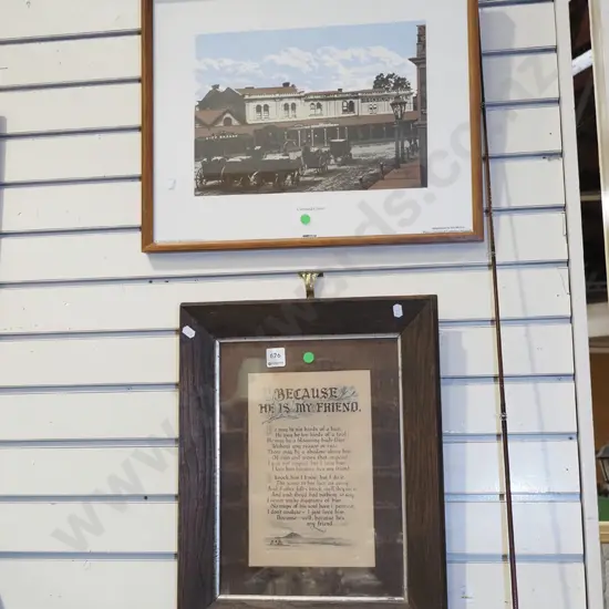 2x framed prints - green dots