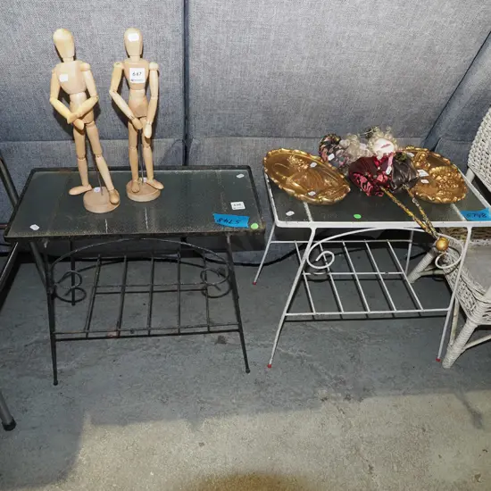 2x mid century metal tables H430 W470  D250
