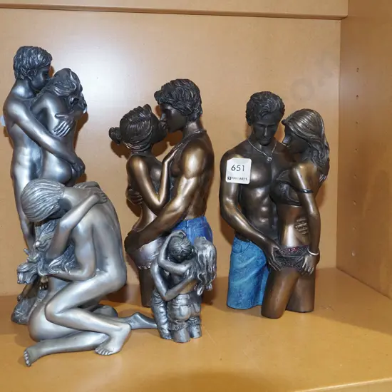 assorted composite kissing couples figurines Tallest H270