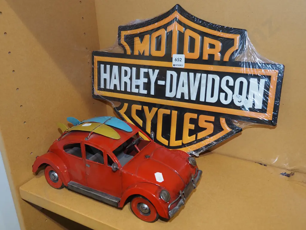 Harley Davidson tin sign, metal model VW Image 1++