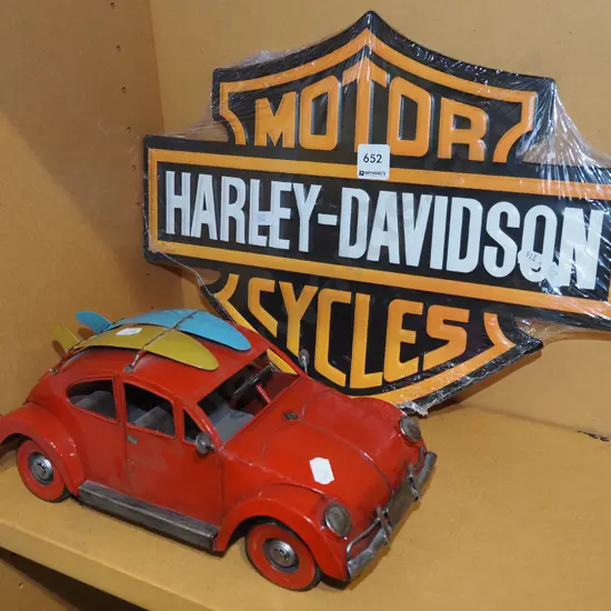 Harley Davidson tin sign, metal model VW