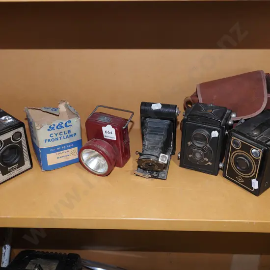 various cameras, bike light