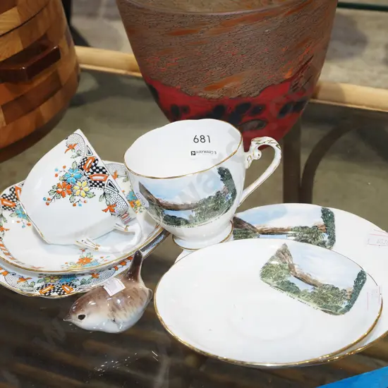 Royal Albert trio, Wanaka trio, small ceramic bird