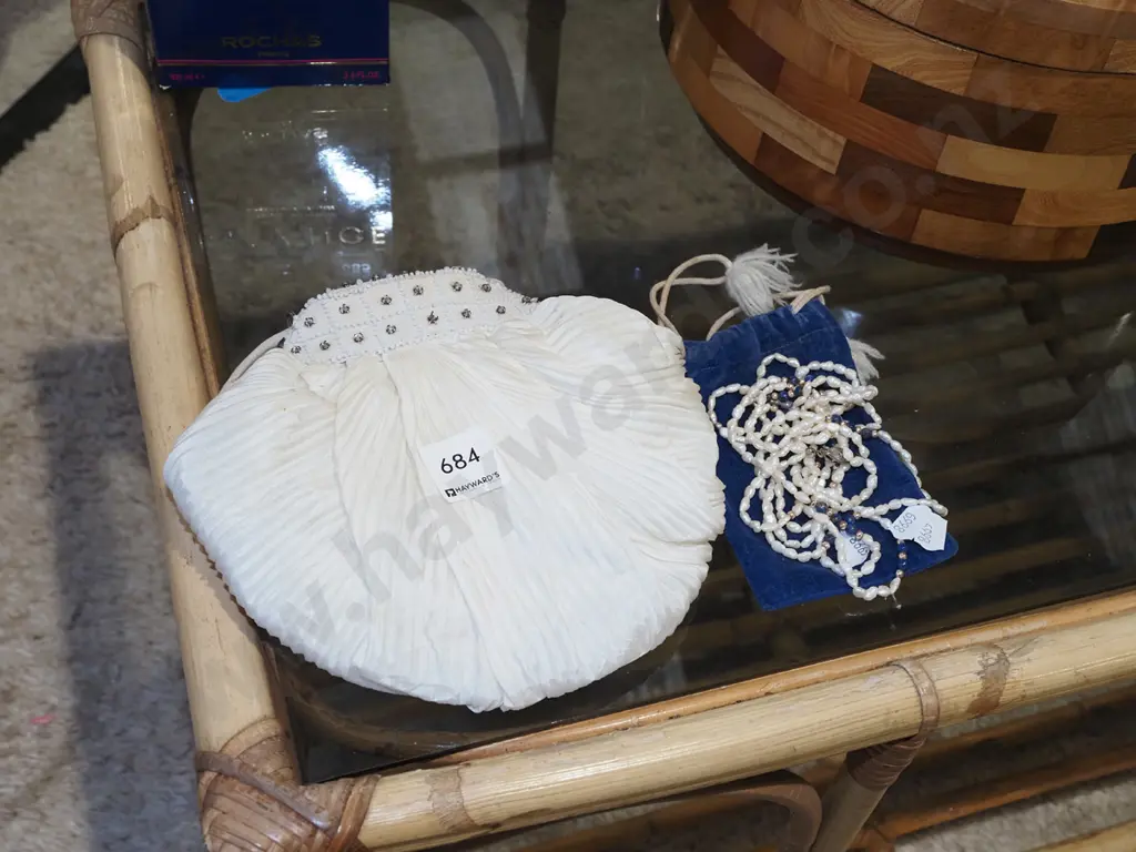 evening purse, beaded necklaces Image 1++