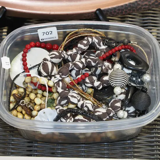 tub of costume jewellery