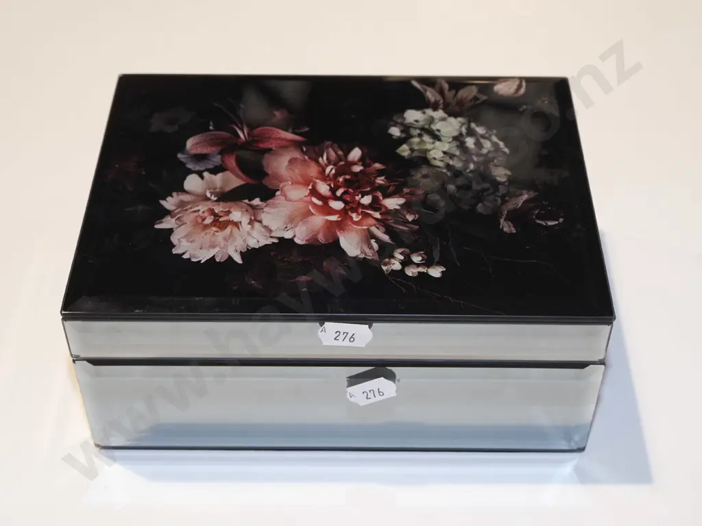 floral themed jewellery box &  costume jewellery Image 1++