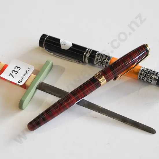 letter opener & 2 pens