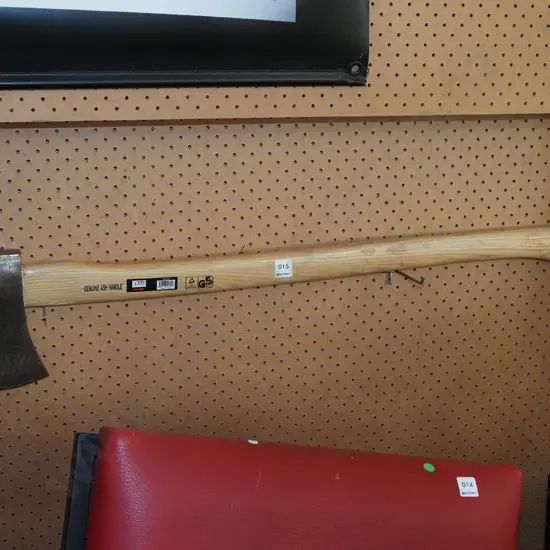 wooden handled axe