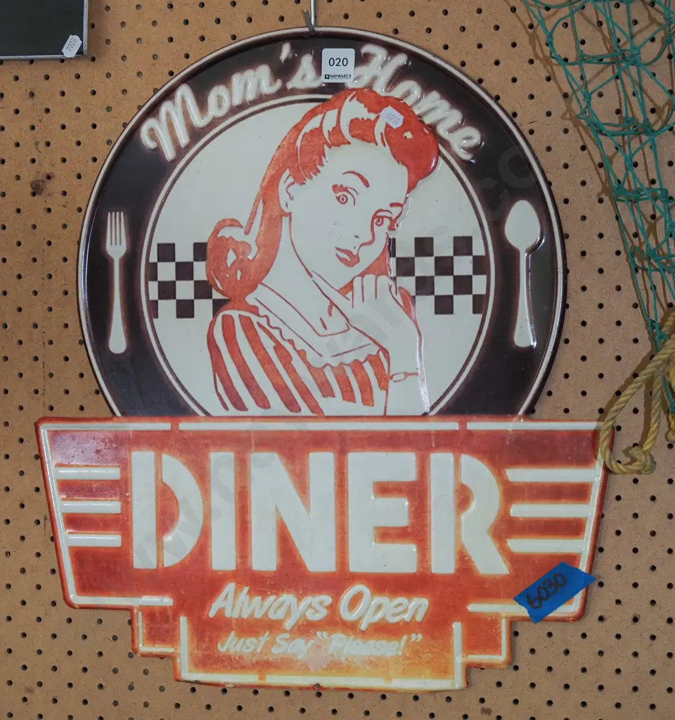 faded reproduction cut out diner print on tin Image 1++