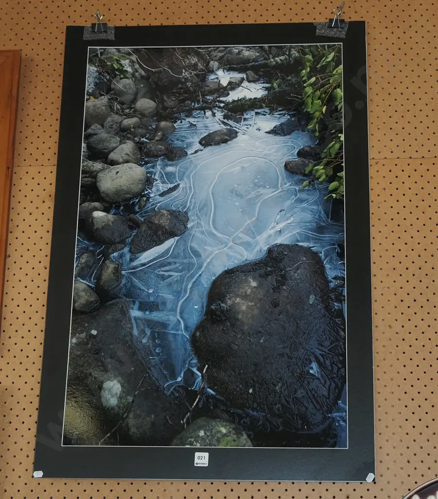 unframed photograph - ice in stream Image 1++
