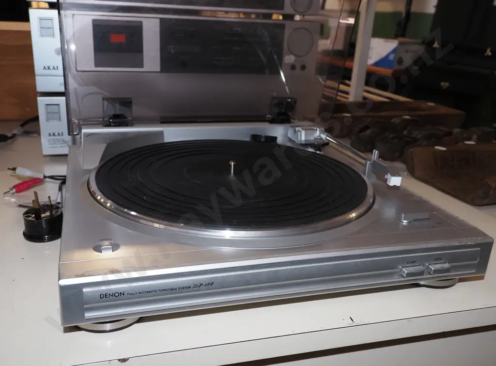 Denon turntable, Akai tuner, tape cassette, amplifier Image 1++
