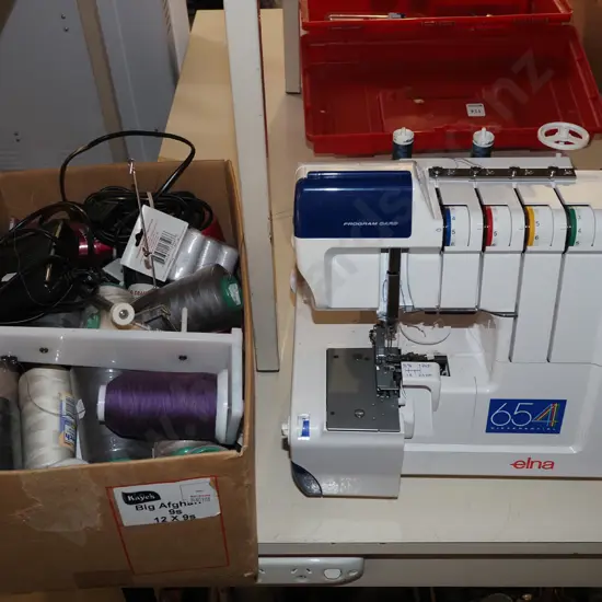 Elna 654 spool overlocker and accessories and threads