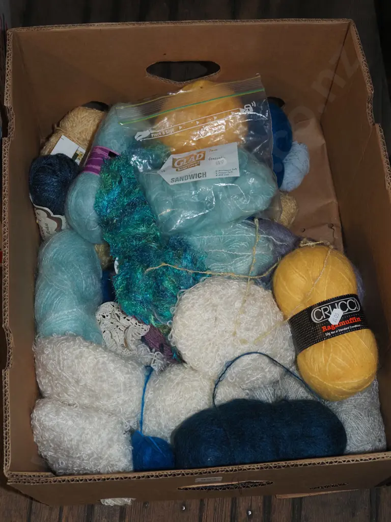 box of knitting yarns Image 1++