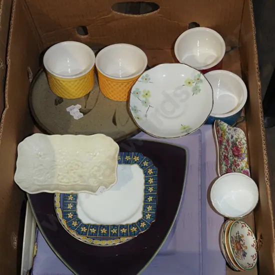 box; rammekins, plates, bowls etc