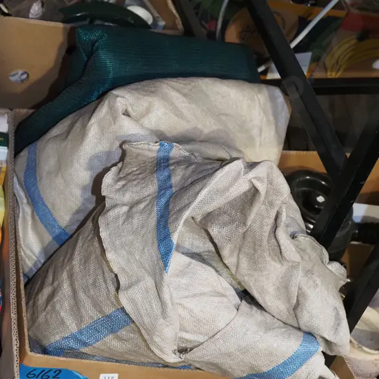 wool sacks, shade cloth