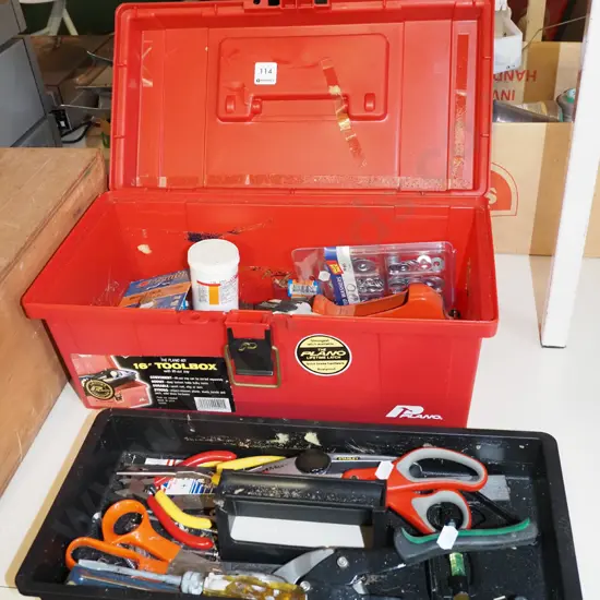 tool box; scissors, craft knife etc