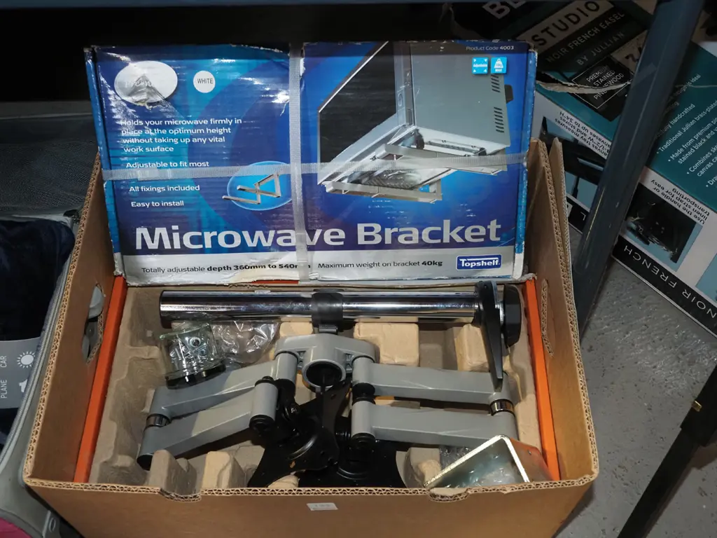 articulated computer monitor arm, microwave bracket Image 1++