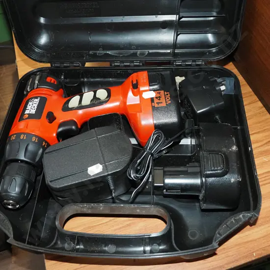 cased Black & Decker 14v battery drill