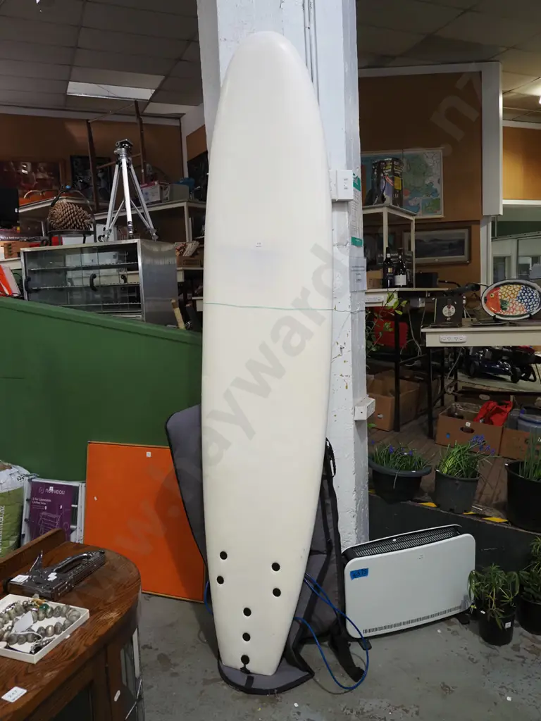 foam topped surf board and soft case L1410 Image 1++