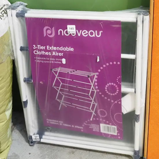 as new 3 tier extendable clothes airer