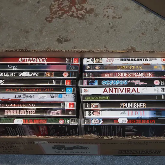 box of DVDs