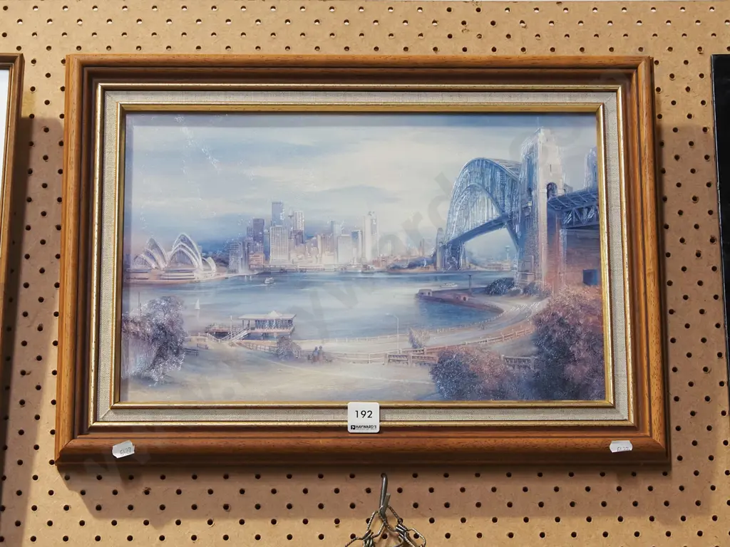 framed oil - Sydney Harbour scene Image 1++
