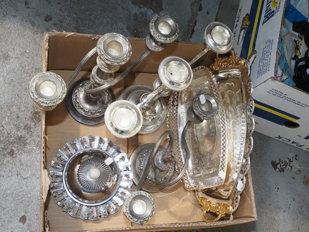 box; plated items; serving trays, candelabra Image 1++