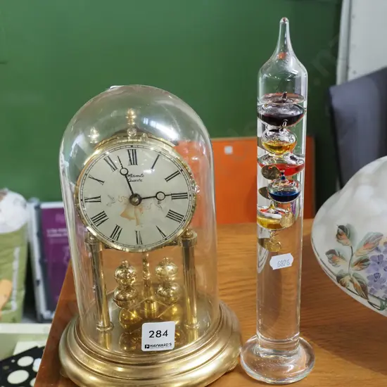 Galileo thermometer, anniversary clock