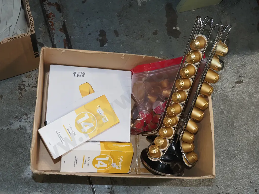 box of coffee pods and dispenser Image 1++