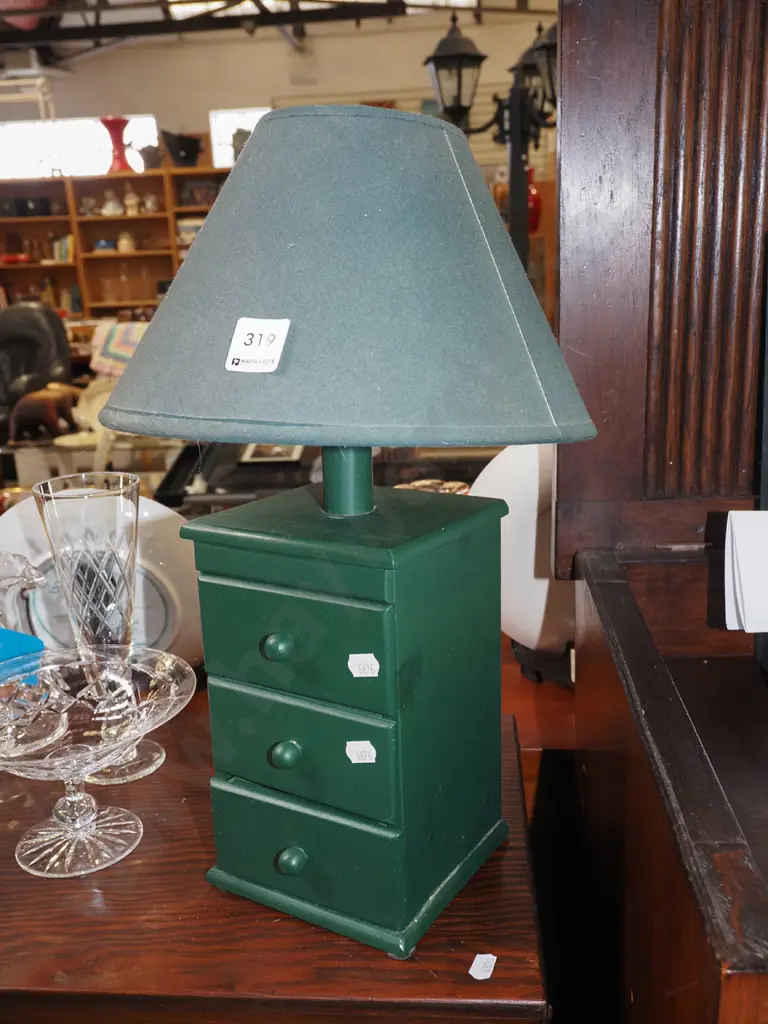 unusual 3 drawer chest based table lamp H310 Image 1++
