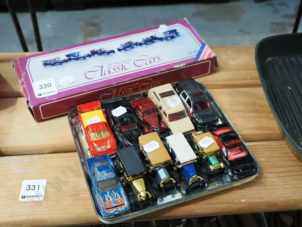 tray and box of toy vehicles Image 1++