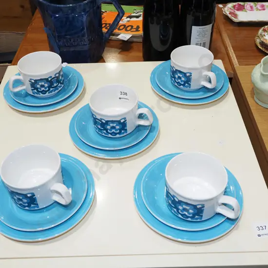 Staffordshire pottery mid century cups and saucers