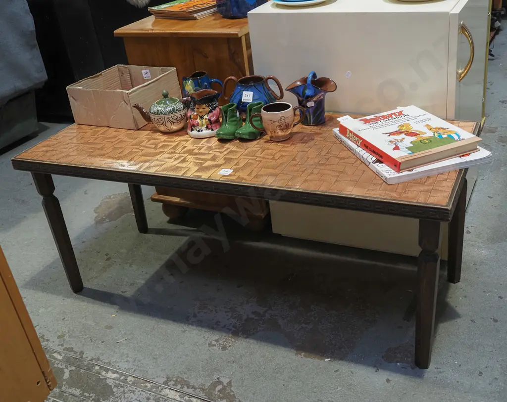 mid century copper etched coffee table H410 W1010 D410 Image 1++