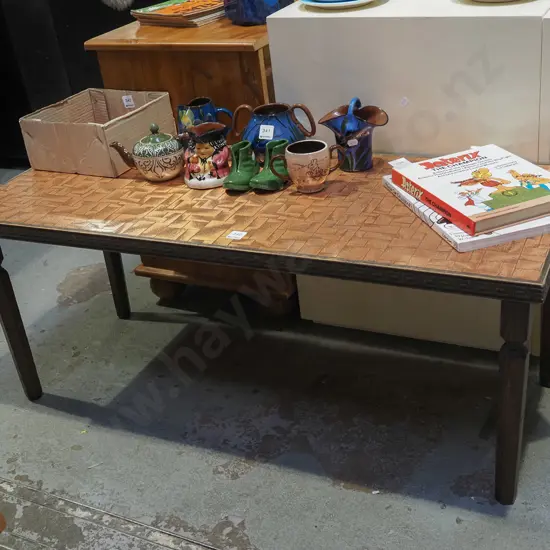 mid century copper etched coffee table H410 W1010 D410