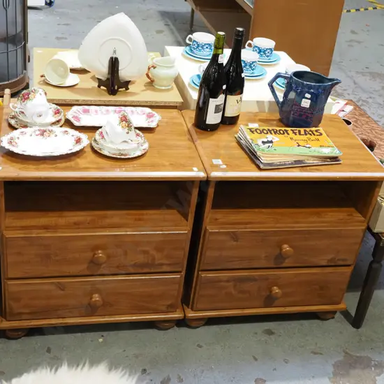 pair of mdf bedside cabinets