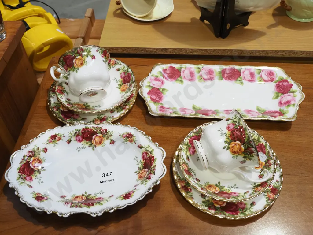Royal Albert old country rose trios, sandwich plate, old English rose sandwich plate Image 1++