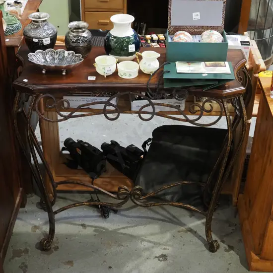 wrought metal based mdf top hall table H825 W880 D340
