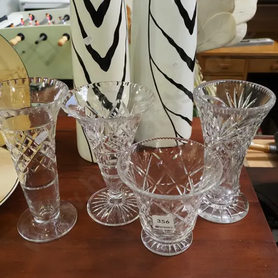 4x crystal vases Tallest H200